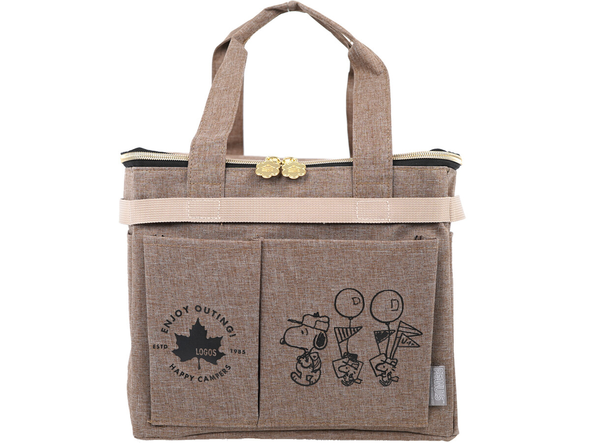 SNOOPY HAPPY CAMPERS by LOGOS ピクニックバッグ BOOK BROWN