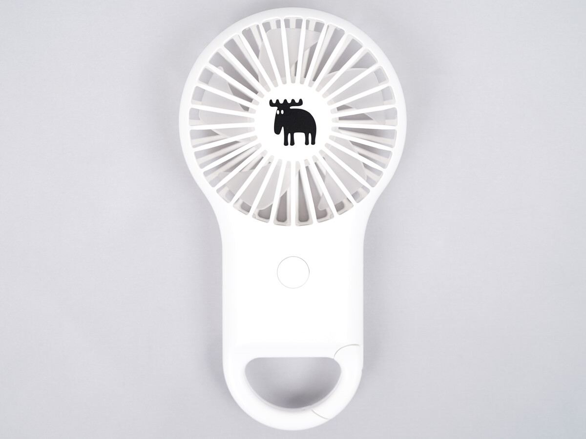 moz OUTDOOR カラビナ付きハンディファン BOOK WHITE