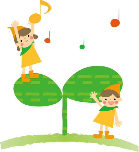 葉っぱと子