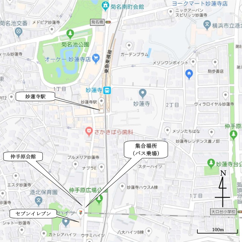仲手原会館まえバス乗場_案内図