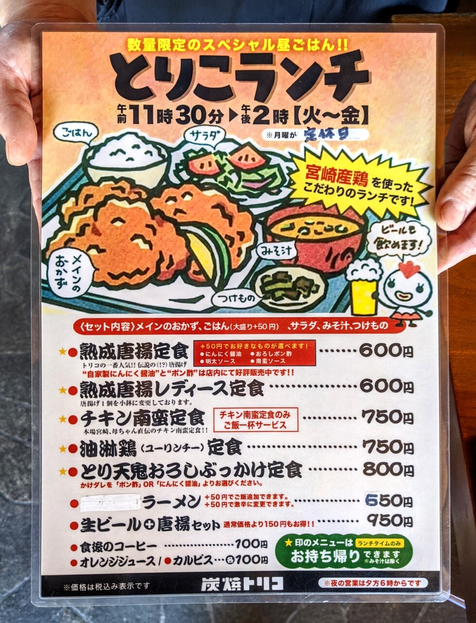 テイクアウト 炭焼トリコ チキン南蛮弁当 松山市 新 愛媛さすらい日記