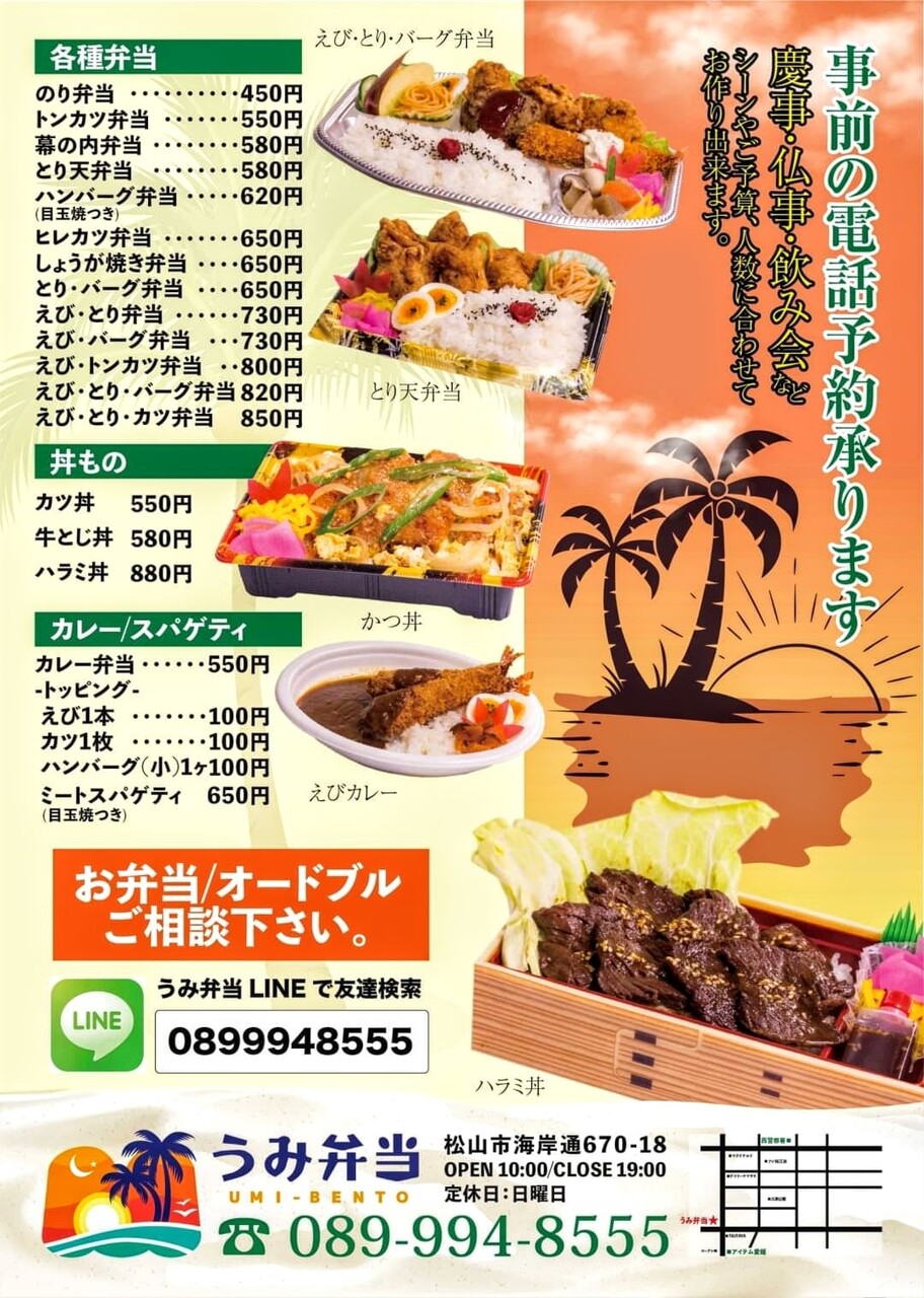テイクアウト うみ弁当 とり バーグ弁当 松山市 新 愛媛さすらい日記