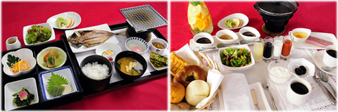 パノラマビューで朝食を