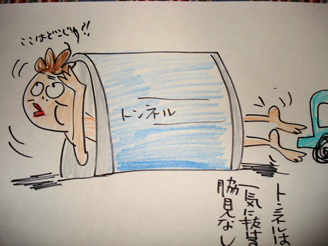 トンネルは 一気に抜ける 脇見なし (2)