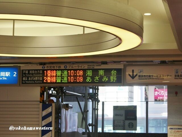 横浜市営地下鉄　どこかの駅に設置されていたホームの案内板 横浜市営地下鉄 どこかの駅に設置されていたホームの案内板