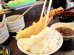 料理:普通のエビの天ぷら150円@だるまの天ぷら定食・吉塚本店