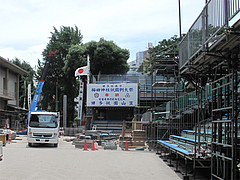 外観:博多祇園山笠桟敷席解体中@博多つけ蕎麦・串揚げ・博多大乗路・櫛田神社