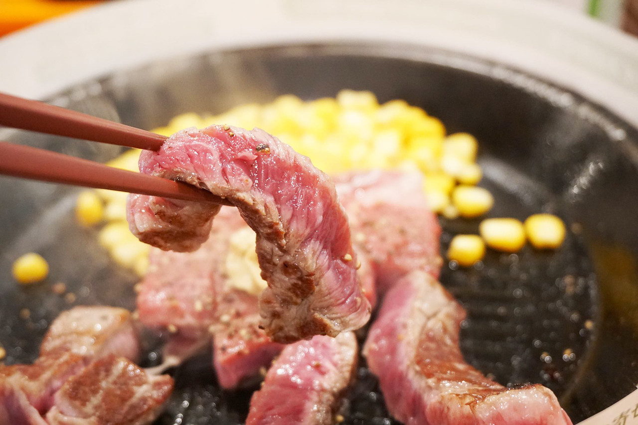 博多おんな節 福岡 じゅーじゅー鉄板 ワイルドステーキ定食 ペッパーランチ イオンモール福津店