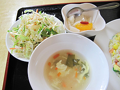 9ランチ;スープ・サラダ・杏仁豆腐@翔悦・中華
