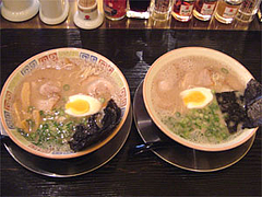 久留米大砲ラーメンの昔ラーメンとラーメン@福岡・天神