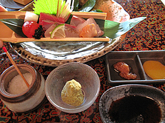 料理:糸島旬魚・五種盛り逢わせ@僧伽小野・糸島