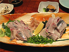 料理3:対馬の鰯(いわし)の刺身800円@和膳・松の湯・春日原