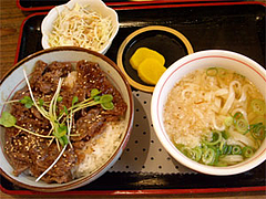 焼肉丼セット@うどん屋『麺やほり野』