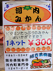 16店内:緒方果樹園の河内みかん・熊本@因幡うどん・渡辺通店