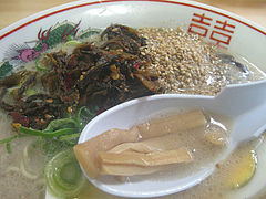 10ランチ:辛子高菜・ゴマ・メンマ@長浜ラーメン・よつば屋・西新