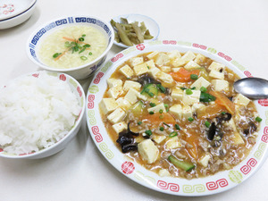 5麻婆豆腐定食500円@万里長城
