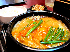 ランチ:純豆腐鍋アツアツ@韓国家庭料理ソウル亭・高砂