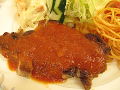 14ランチ:豚ロースステーキ空撮@定食の味作食堂