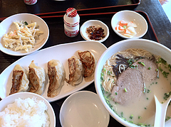 中華ランチ:ラーメン餃子定食580円@萬福楼・フォレオ博多