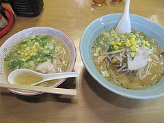 料理:ラーメンと味噌ラーメン@札幌ラーメン・北海・老司