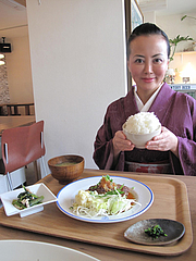 1ランチ:日替わり定食・ハンバーグ700円@kitchen green(キッチングリーン)・別府