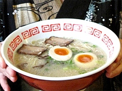 料理:博多ラーメン+煮玉子120円@めんくいや・福岡市中央区渡辺通