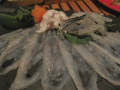 料理:玄海産天然とらふぐの刺身@ウォーターダイニング蔵音・博多駅東