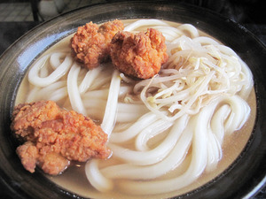 11唐揚げうどん450円@牧のうどん