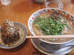 料理:らーめんセット580円@ラーメン本舗・博多葱一・天神