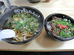 6ランチ:肉じるうどん+肉めし550円@元祖肉肉うどん・春日店