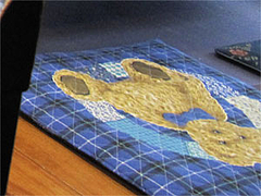 店内:クマちゃん座布団@一心鮮魚店・久留米