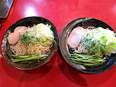 10料理:廣島つけ麺(冷)並780円+野菜大盛り200円@廣島つけ麺本舗ばくだん屋・中州店