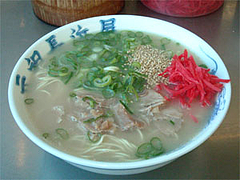ガンソのナシナマ(油なし麺超かた)@ラーメン元祖長浜屋