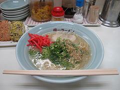 9ランチ:ラーメン500円・紅しょうが@昭和福一ラーメン博多駅前店・祇園
