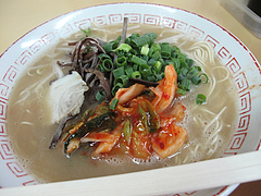 メニュー:キムチラーメン500円@長浜ラーメン量亭