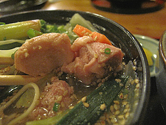 7ランチ:元祖水炊きラーメンの鶏肉とつくね@居酒屋・井戸端・博多川端商店街