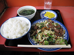 ランチ:ニラレバ定食600円@小笹飯店