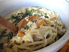 料理:しそそぼろ甘麺の麺@麺処・甘(かん)