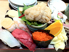 料理:ランチのすし定食表@鮨あつ賀・福岡