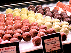 店内:ショーケース2@チョコレートショップ・博多区綱場町
