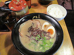 14ランチ:半熟煮玉子ラーメンセット750円@ラーメン二男坊・博多本店・博多駅