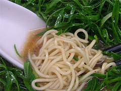葱ラーメンの麺@ラーメン来来亭山口湯田店