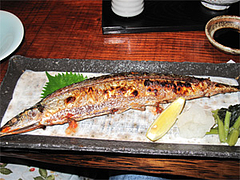 料理6:根室の新生サンマ900円@和膳・松の湯・春日原