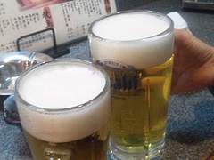 料理:生ビール@居酒屋王国・雑餉隈(ざっしょのくま)