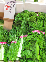 かつお菜(勝男菜)・博多雑煮@年末の柳橋連合市場・福岡2010
