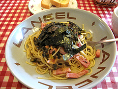 ランチ:ベーコンと高菜和風パスタ@マドンナ・マイアーラ・イタリアン