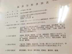 12温泉分析表@旅館・四つ葉