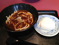 7カレーうどん塩おむすびセット350円@一優亭