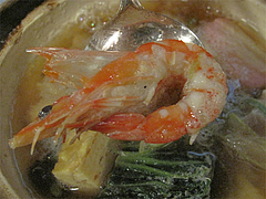 料理:雑煮の海老@料亭きくしげ