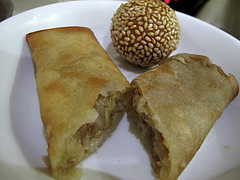 12ランチ:春巻と胡麻団子@点心楼・台北・清川店
